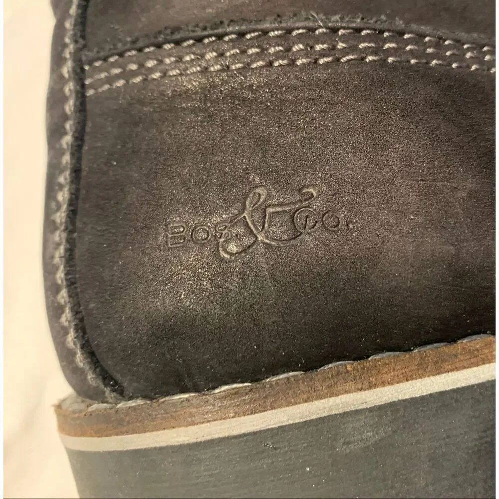 Bos & Co Colby Wool Lined Waterproof Shearling black Suede Boots sz 39 8.5